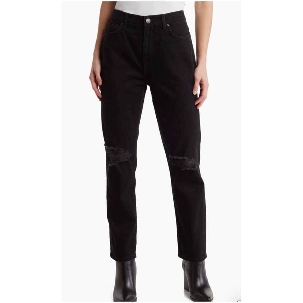 Current Elliott The Boyfriend Distressed Jeans Black 23